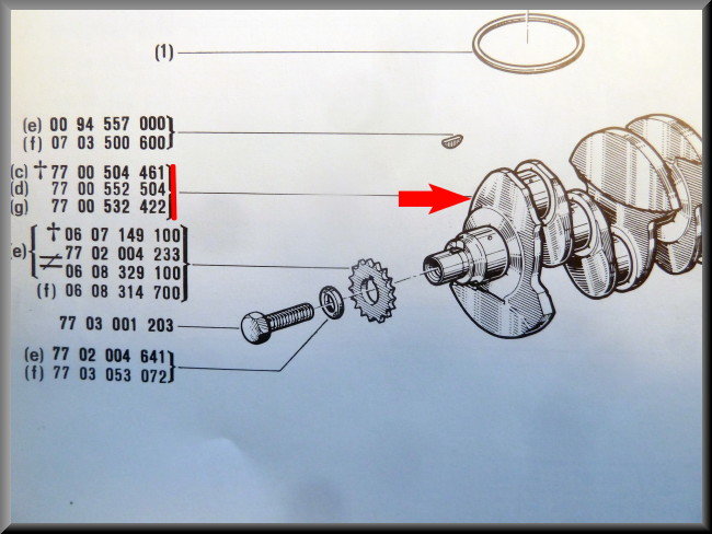 Krukas (geslepen Excl: 150 euro borg voor inruil) – Renault 12 – Renault 15 -  Estafette - Renault 5 - OEM 7700552504