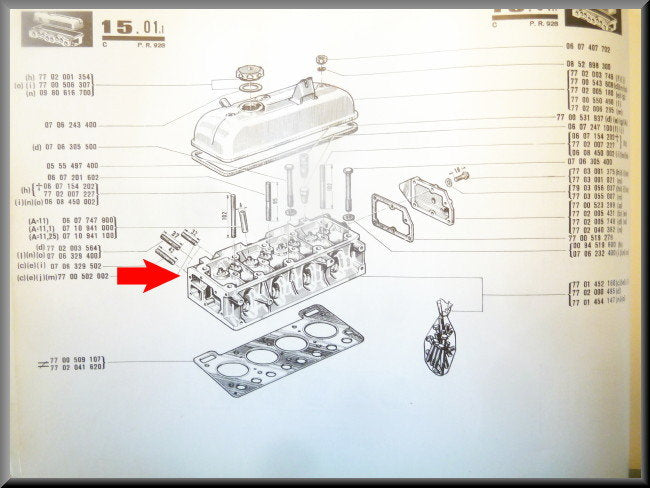 Cilinderkop (gereviseerd Excl: 300 euro borg voor inruil) – Renault 12 – Renault 15 - Estafette -  Renault 5 - OEM 7701452160