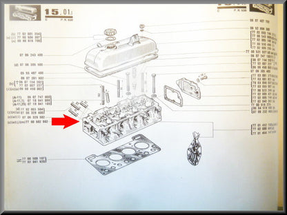 Cilinderkop (gereviseerd Excl: 300 euro borg voor inruil) – Renault 12 – Renault 15 - Estafette -  Renault 5 - OEM 7701452160