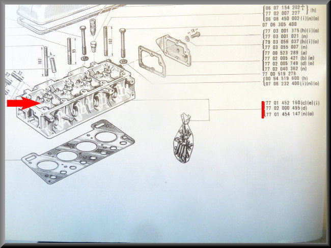 Cilinderkop (gereviseerd Excl: 300 euro borg voor inruil) – Renault 12 – Renault 15 - Estafette -  Renault 5 - OEM 7701452160