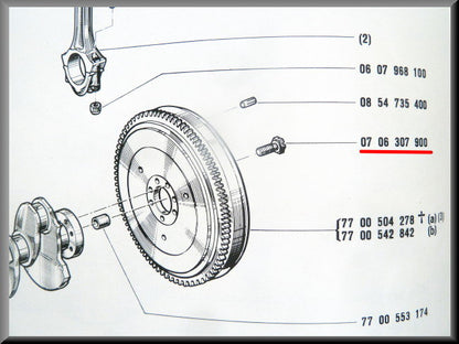 Vliegwiel bout M9 x 1.0 – Renault 12 – Renault 15 - Renault 17 - Renault 16 -  OEM 0706307900