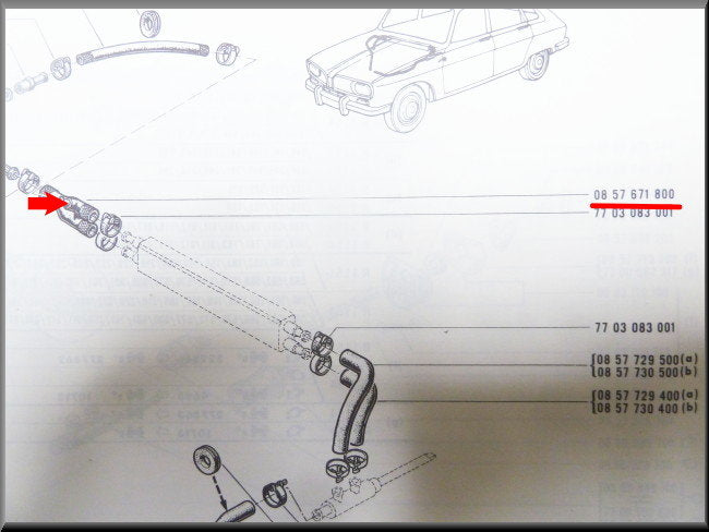 Heater hose distributor – Renault 16 – OEM 0857671800