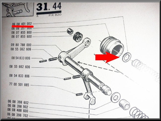 Rondelle de butée axe de sélecteur (BV 4 rapports) – Renault 16 – OEM 0608401200