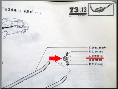 Uitlaatklem – Renault L (1150), TL – OEM 7700502161