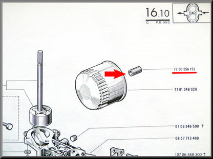 Tige filetée de filtre à huile – Renault 16 – OEM 7700556153