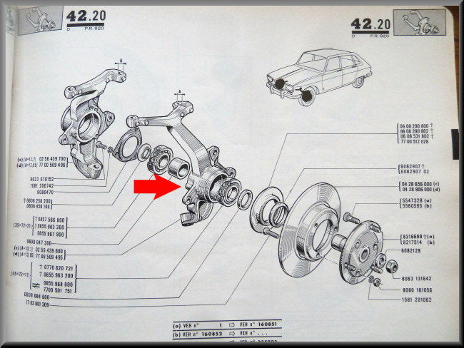 Fusée gauche – Renault 16 L (1150) – OEM 0256439600