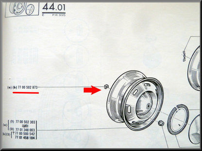 Écrou-cage enjoliveur – Renault 16 – OEM 7700502873