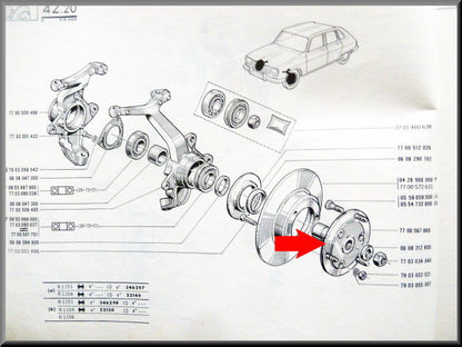 Moyeu de roue – Renault 16 – OEM 7700567869
