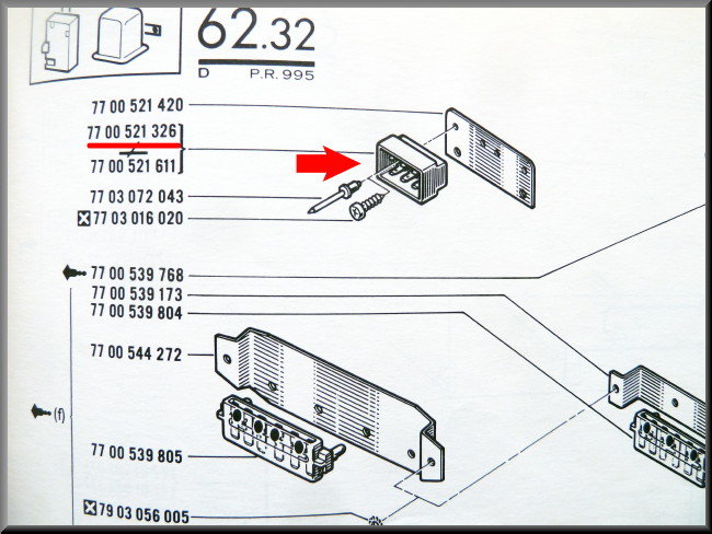 Aansluitbloc – Renault 16 – OEM 7700521326