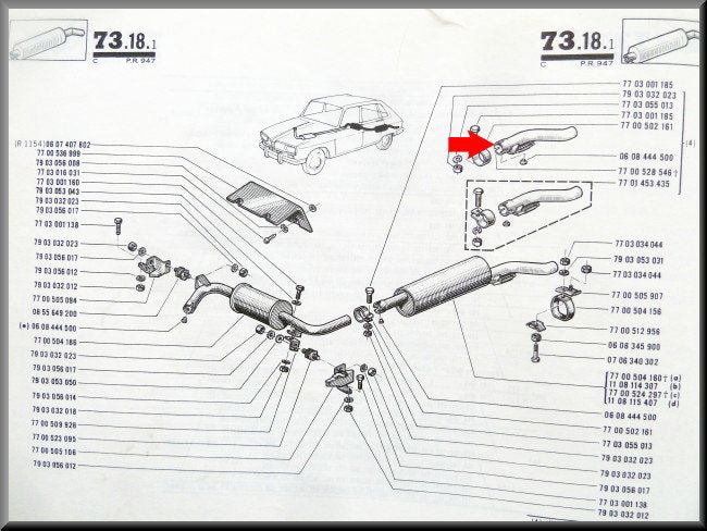 Embout d'échappement décoratif – Renault 16 – OEM 7700528546