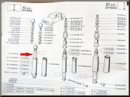 Rear shock absorbers – Renault 16 TX – OEM 7700580332