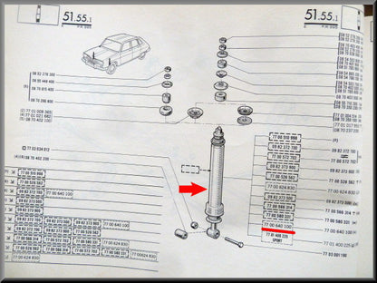 Amortisseurs avant – Renault 16 TX – OEM 7700640100A
