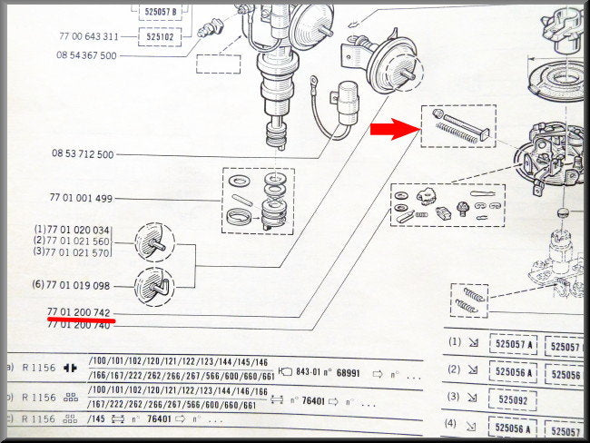 Ignition unit adjustment kit Ducellier – Renault 16 – OEM 7701200742