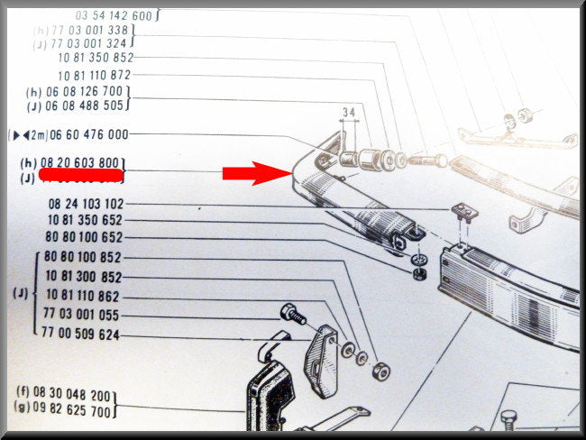 Coin de pare-chocs avant droit – Renault 16 TX, TL – OEM 7700505814