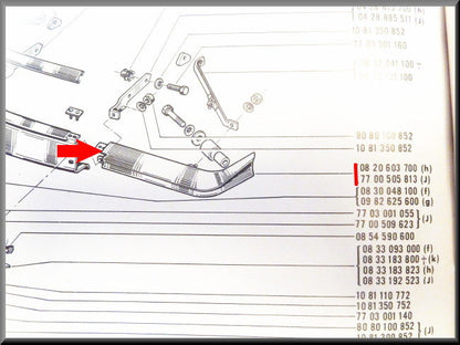 Coin de pare-chocs avant gauche – Renault 16 TS (premier modèle) – OEM 7700505813
