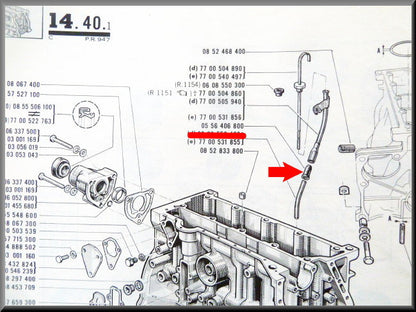 Jauge à huile en caoutchouc – Renault 16 – OEM 0556406800