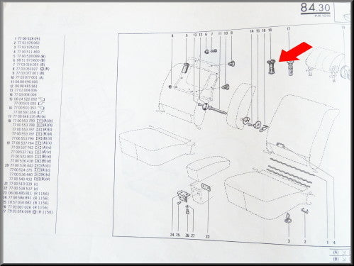 Guide-appui-tête – Renault 12 – Renault 16 - Renault divers - OEM 7700553787
