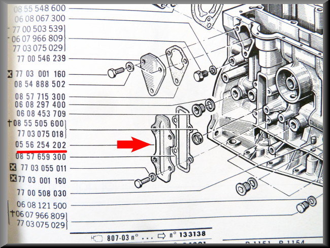 Plaque de recouvrement moteur – Renault 16 – OEM 0556254202