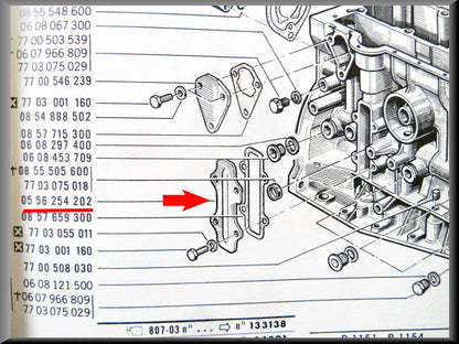 Plaque de recouvrement moteur – Renault 16 – OEM 0556254202