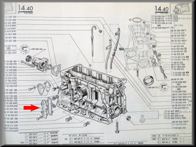 Plaque de recouvrement moteur – Renault 16 – OEM 0556254202