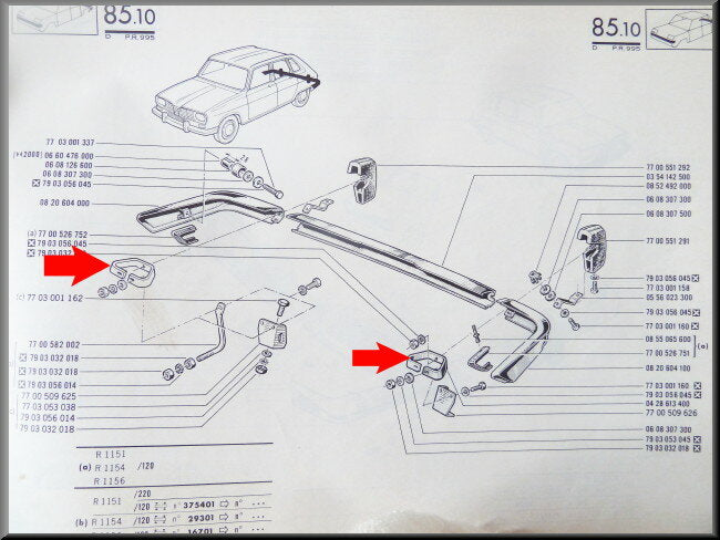 Support de pare-chocs arrière – Renault 16 – OEM 0428613400
