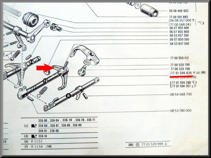 Schakelvork eerste en tweede versnelling (4 en 5 bak) – Renault 16 – OEM 7701500635