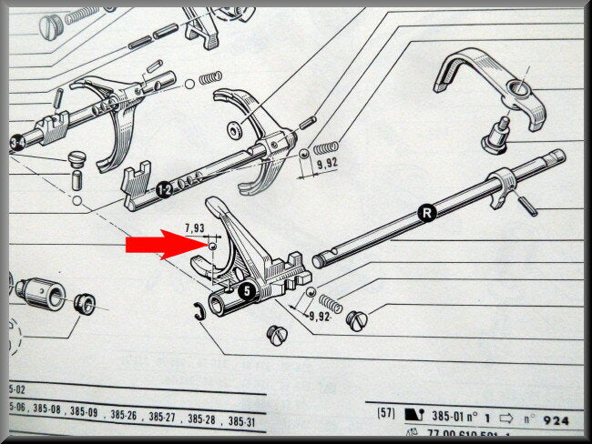 Fourchette de commande 5ème vitesse – Renault 16 – OEM 7700552730