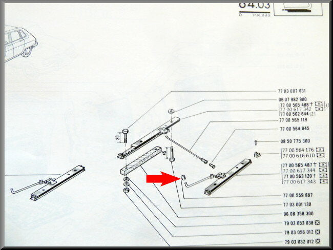 Bouton-poussoir de verrouillage de porte – Renault 16 – OEM 7700559887