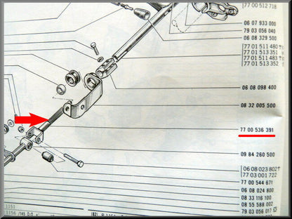 Fourchette de tringlerie de boîte de vitesses – Renault 16 – OEM 7700536391