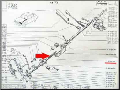 Fourchette de tringlerie de boîte de vitesses – Renault 16 – OEM 7700536391