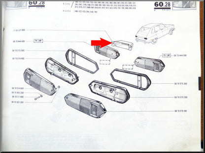 Cache-feu arrière (gauche et droit) – gauche droit – Renault 16 premier type – OEM 7700521900