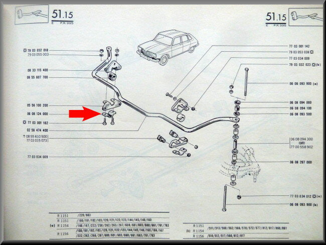Klem stabilisatorstang rubber – Renault 12 – OEM 7700503447