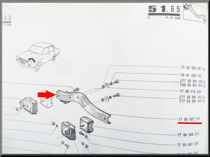 Traverse de boîte de vitesses – Renault 12 – OEM 7700507710