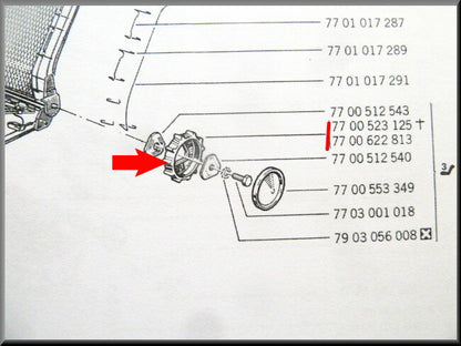 Draaiknop stoelleuning – Renault 12 – OEM 7700523125