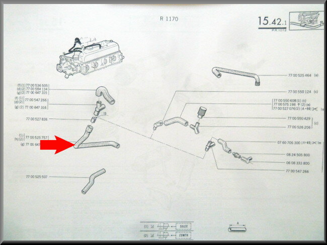 Durite filtre à air – Renault 12 – OEM 7700525757