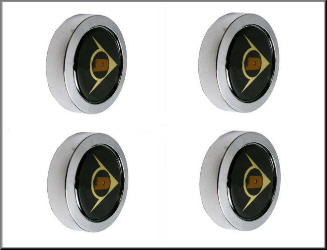 Enjoliveurs centraux pour jantes Dunlop (4 pièces) – Renault 12 - Renault 16 - Renault 18