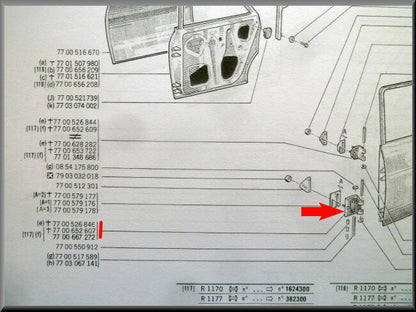 Charnière de porte – Renault 12 – OEM 7700526844