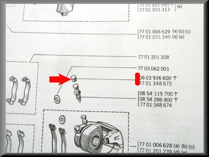 Capuchon de purge étrier de frein et maître-cylindre – Renault 12 – Renault 15 - Renault 17 - Renault 16 - OEM 0603936600
