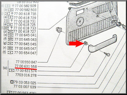 Agrafe de vide-poches de portière – Renault 12 – OEM 7700631558