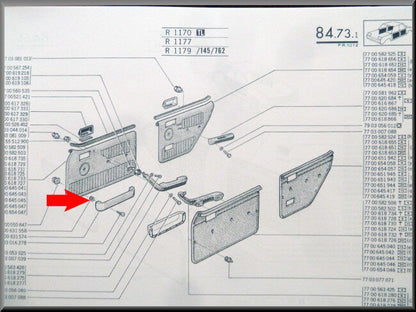 Agrafe de vide-poches de portière – Renault 12 – OEM 7700631558