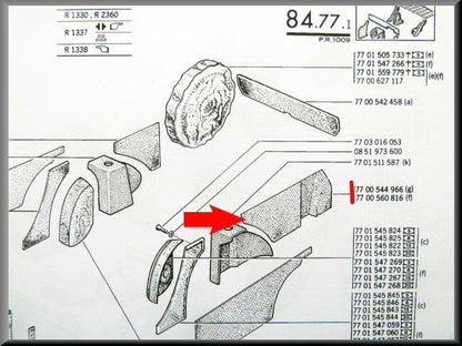 Garniture de coffre gauche – Renault 12 Break – OEM 7700544966