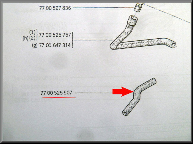 Durite de carburateur – Renault 12 – OEM 7700525507