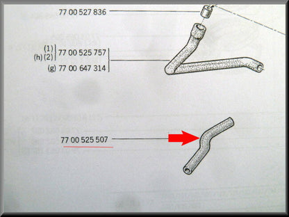 Durite de carburateur – Renault 12 – OEM 7700525507