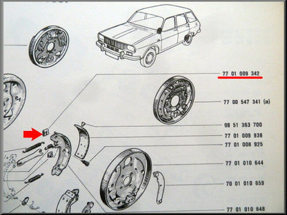 Agrafe de mâchoire de frein – Renault 12 Break – OEM 7701009342