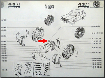 Agrafe de mâchoire de frein – Renault 12 Break – OEM 7701009342