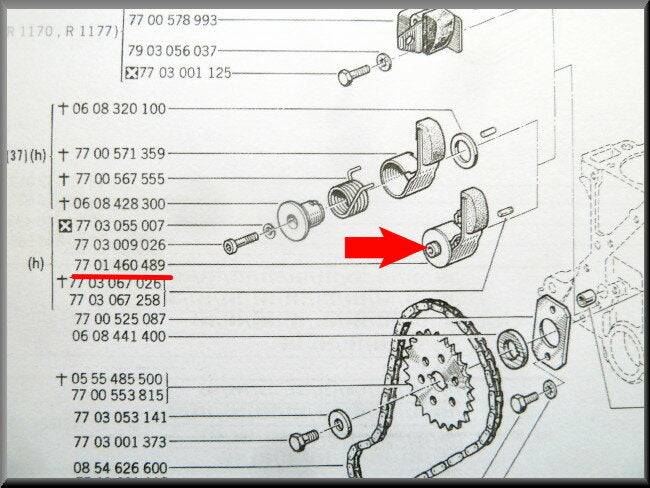 Distributieketting spanner – Renault 12 – Renault 15 - Renault 4 - Estafette - OEM 7701460489