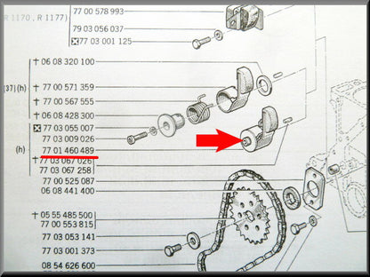 Distributieketting spanner – Renault 12 – Renault 15 - Renault 4 - Estafette - OEM 7701460489