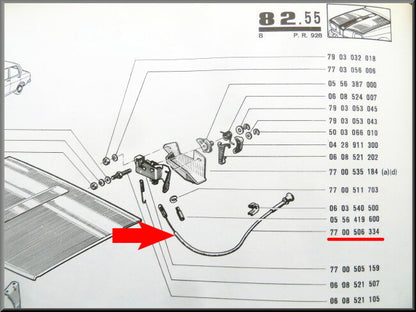 Motorkap kabel – Renault 12 – OEM 7700506334