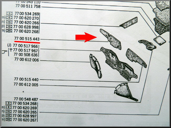 Isolatiemat voorzijde rechts Break – Renault 12 – OEM 7700515443
