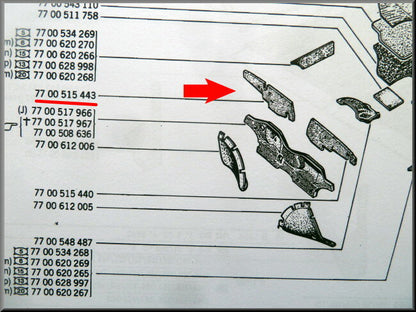 Isolatiemat voorzijde rechts Break – Renault 12 – OEM 7700515443